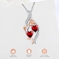 thumbnail image 4 of Taioiat Double Birthstone Necklaces for Women 18K Gold Plated Birthstone Rose Flower Jewelry Anniversary Valentines Day Mother's Day Birthday Gifts for Her Wife Girlfriend Mom, 4 of 5