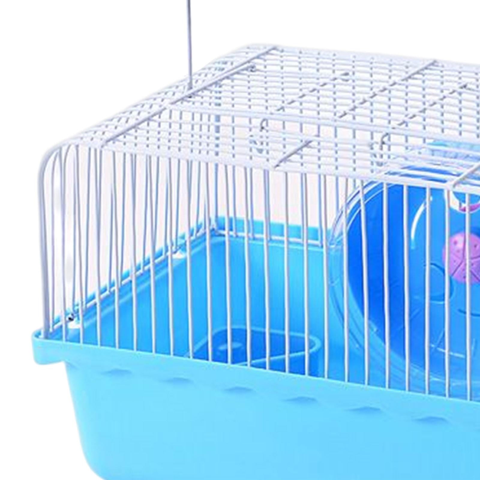Bvdfgk Hamster Cage Small Accessories Dish Supplies Water Bottle Pet Cage Carrying Case Blue
