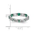 thumbnail image 3 of 9/10 Carat (ctw) Lab-Created Emerald Band Ring in Sterling Silver, 3 of 3
