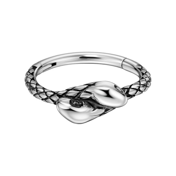 FANSING Halloween Conch Hoop Earring 16g 10mm Conch Piercing Jewelry Surgical Steel 16 Gauge Double Snake Piercing Earrings for Women Hinged