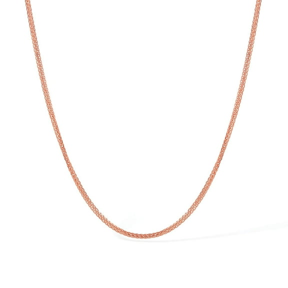 ZHOU LIU FU 18K Gold Necklace Minimalist Real Gold Diamond Cut Chopin Chain Necklace Yellow/Rose/White Gold for Women Size 18.1"