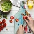thumbnail image 3 of Tropical Cutting Board, Flowers and Butterflies with Ice Cream Berry Sauce and Chocolate Dessert Summer, Tempered Glass Cutting and Serving Board, Wine Bottle Shape, Multicolor, by Ambesonne, 3 of 5