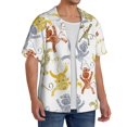 thumbnail image 4 of Haiem Cartoon Monkey Men's Casual Shirts Short Sleeve Button Down Shirts Fashion Textured Summer Beach Shirt-X-Large, 4 of 7