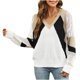 thumbnail image 1 of Suéter con cuello en V de manga larga a juego de colores de moda informal para mujer Pompotops  hdfakjf11525, 1 of 7