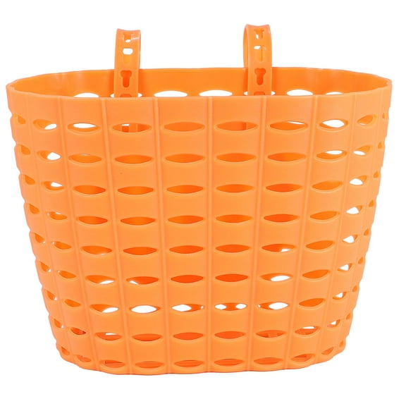 OFFIGAM 1Pc Water Resistant Plastic Bike Basket Orange Front Handlebar Storage Basket