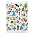 thumbnail image 3 of Ambesonne Cartoon Tablecloth Rectangular Table Cover, Animals, 60"x84", Multicolor, 3 of 4