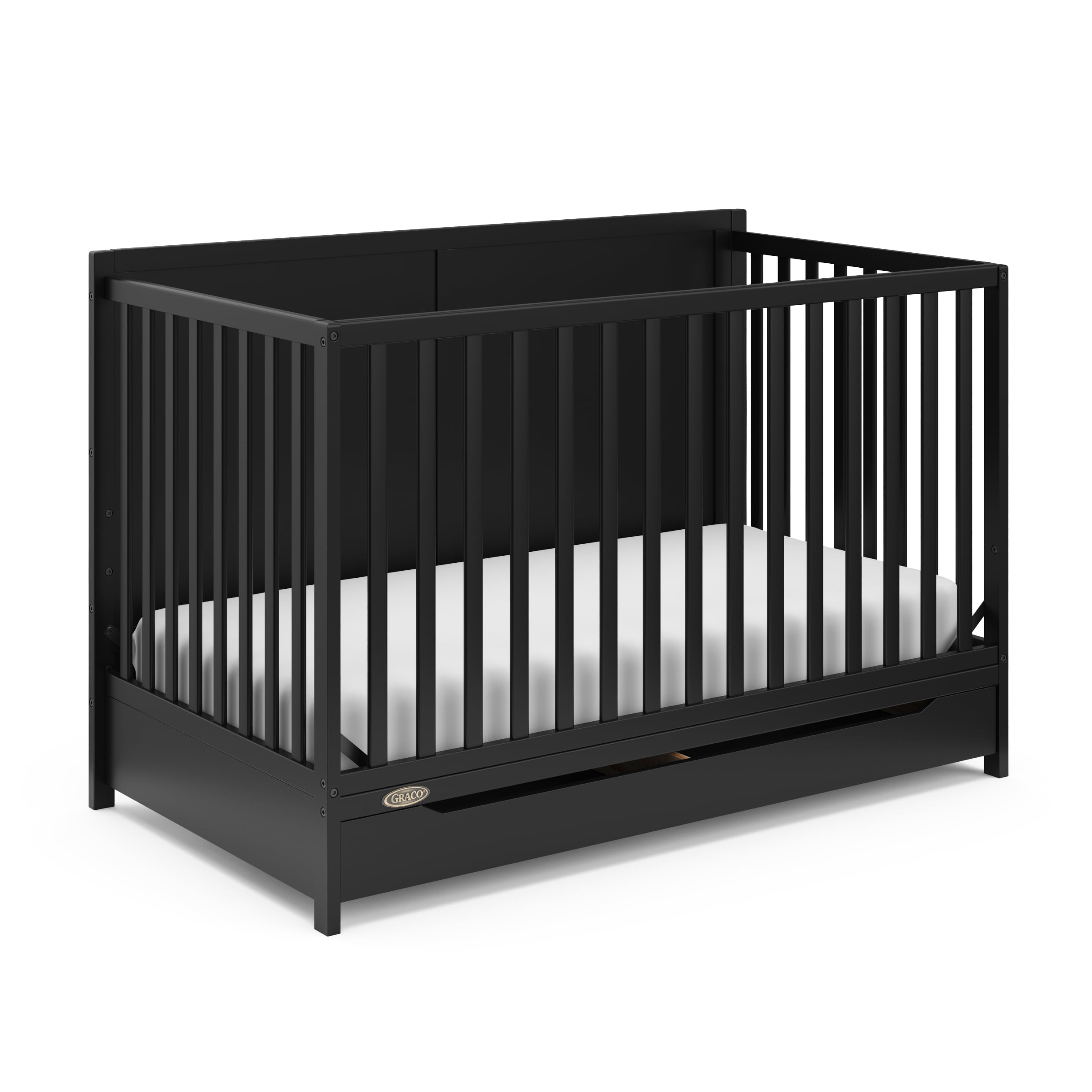 Graco Melrose 5-in-1 Convertible Baby Crib with Drawer, Black