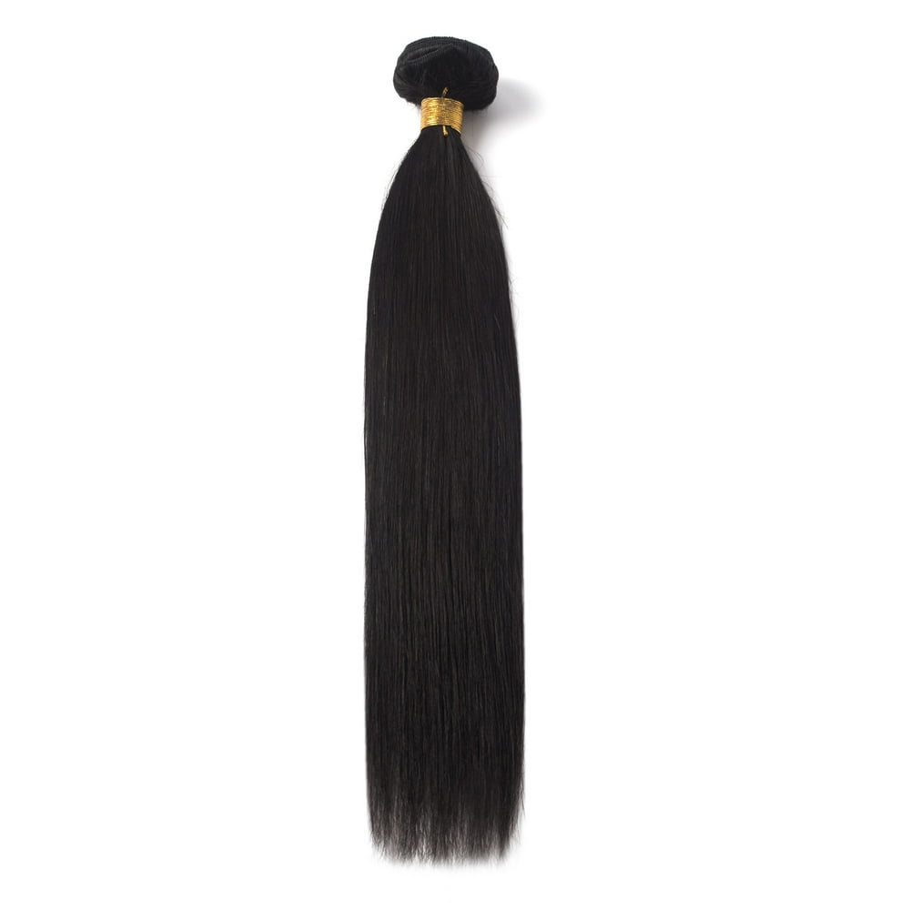 FLORATA 12"20" Silky Straight Jet Black 1 Bundle Bulk Human Hair