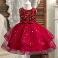 thumbnail image 2 of Mesh Gauze Dress Fluffy Summer Dresses Toddler Princess Dress Sleeveless Fashion Ball Gown for Little Girls Sparkly Sequin Birthday Prom Outfit Casual Party Tulle Sundress for Kid（3-9 Years）, 2 of 8