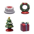 thumbnail image 2 of HongHeng 4Pcs Christmas Decoration Xmas Santa Xmas Tree Cake Gift Figurine Resin Fish Tank Decor Aquarium Fish Tank Statue Decor for Table Mininature Fairy Garden, 2 of 9