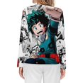 thumbnail image 2 of My Hero Academia Women's Pajama Top 3D Digital Print Sleepwear Trendy Crewneck Pullovers Long Sleeve Shirts L, 2 of 8