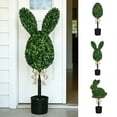 thumbnail image 7 of Coollooc Artificial Boxwood Easter Bunny Topiary, Rabbit Egg, Ear Shape Boxwood Topiary Tree Pot Fake Easter Bunnies Plant, Outdoor Garden Decoration, 7 of 7