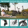thumbnail image 3 of Lilypelle 7-Speed Electric Tricycle with 20" x 4" Fat Tires for Adults,500W 48V 14.5Ah Lithium Battery ,3 Wheels Electric bike with Front & Rear Basket for Men, Women,Black, 3 of 11