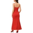 thumbnail image 3 of INSPIRE CHIC Vestidos de Noche Elegantes para Mujeres, Vestido Maxi de Cuerpo Ajustado con Tirantes Espagueti, Rojo, XS, 3 of 6