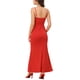 thumbnail image 3 of INSPIRE CHIC Vestidos de Noche Elegantes para Mujeres, Vestido Maxi de Cuerpo Ajustado con Tirantes Espagueti, Rojo, XS, 3 of 6