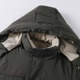 thumbnail image 4 of Donemore Men's Thickened Hooded Puffer Coat with Zipper Pockets Outdoor Casual Jacket, 4 of 9