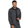 thumbnail image 4 of Dickies Advance Medical Scrubs Warm Up Jacket for Men Zip Front Moto DK315, L, Onyx Twist, 4 of 7