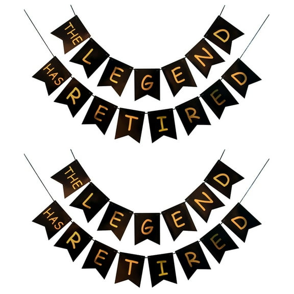 2 Sets Retirement Party Banners Retirement Party Photo Banner 20X16X0.1cm Red