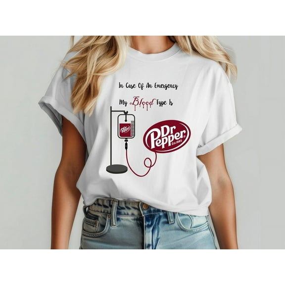 Dr. Pepper Shirt, My Blood Type is Dr. Pepper, Unisex Short Sleeve Shirt, Size S-5XL