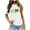 White, variant on Yxnmud Women's Fashion Printed Loose T-shirt Short Sleeves Blouse Round-Neck Casual Tops