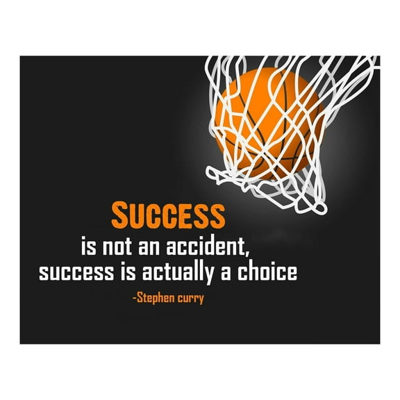 Stephen Curry Wall Art "Success Is A Choice" Motivational Quote Poster Basketball Decor For Gym, Locker Room, Boys Bedroom Or Office Inspirational Gift For Teens & Athletes.UNFRAMED