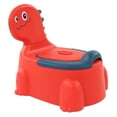 thumbnail image 2 of Orinal para bebé con base de goma para niños pequeños, ergonómico, moderno, con dibujos de dinosaurios, color rojo, 2 of 15
