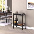 thumbnail image 3 of Evelyn&Zoe Barnes 23.5" Wide Rectangular Bar Cart, Black Grain, 3 of 7