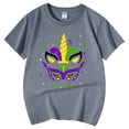 thumbnail image 5 of PMVFHDE Hauts pour Filles T-Shirt Décontracté Imprimé Col Rond Manches Courtes T-Shirt Décontracté Gris, 8-9 Ans, 5 of 5