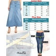 thumbnail image 6 of Fashion2Love Women's Plus / Juniors Size High Rise A Line Long Jeans Maxi Flared Denim Skirt, 6 of 7