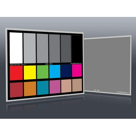 DGK Color Tools DKC-Pro 5' x 7' Set of 2 White Balance and Color Calibration Charts with 12% and 18% Gray - Pro Quality - Includes Frame Stand and User