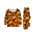 thumbnail image 5 of Halloween Family Pajamas Set Long Sleeve Crew Neck, Soft Matching Halloween Pajamas with Top Hat Pumpkin Print, Vintage Family Halloween Pajama Set for Party, 5 of 6