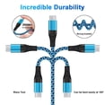 thumbnail image 3 of USB C Cable,FiveBox USB A to USB C Cables 6ft 4pack Android Type C Charging Cords 3A Fast USB C Charger Cables Nylon Braided USB C Charging Cable USB to Type C Cable 6ft(Rose,White,Purple,Blue), 3 of 7