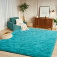 thumbnail image 2 of SARAG Fluffy Rug for Living Room,4x6 Ultra-Soft High Pile Carpet for Bedroom Childrens Room Nursery, Sky Blue, 2 of 7