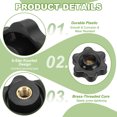thumbnail image 3 of Uxcell Clamping Nuts Knob Plastic Screw-On Brass Star Knobs Knurled Female Threaded Hexagon Head M5 x 1" (20 Pack, Black), 3 of 7