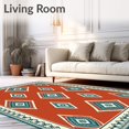 thumbnail image 2 of ODIKA 8'x10' Machine Washable Non-Slip Area Rug, Heritage Mosaic with Stylized Botanical Medallions and Borders High Traffic Rug with Pad, Red, 578422, 2 of 8