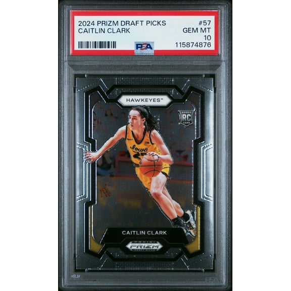 Graded 2024 Panini Prizm Draft Picks Caitlin Clark #57 Rookie RC Basketball Card PSA 10 Gem Mint