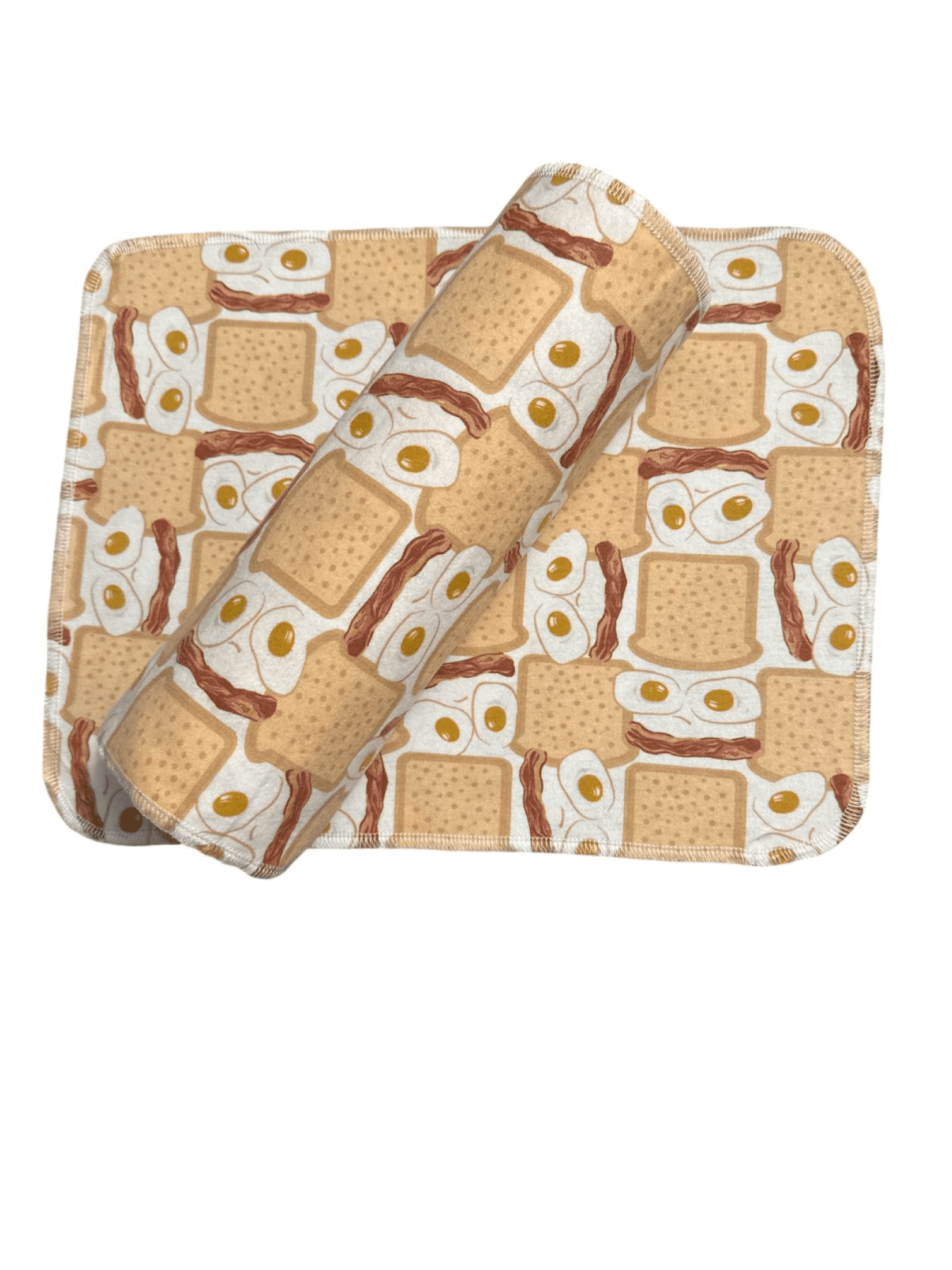 Reusable Paper Towels 1 Ply 18-12x15" Cotton Cleaning Cloths Kitchen Dishcloths Alternative To Paper Towels Eco-Friendly No More Waste EGGS AND BACON