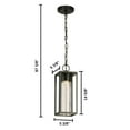 thumbnail image 3 of Walker Hill - 15" LED Outdoor Pendant - Matte Black Finish - Clear Seedy Glass, 3 of 3