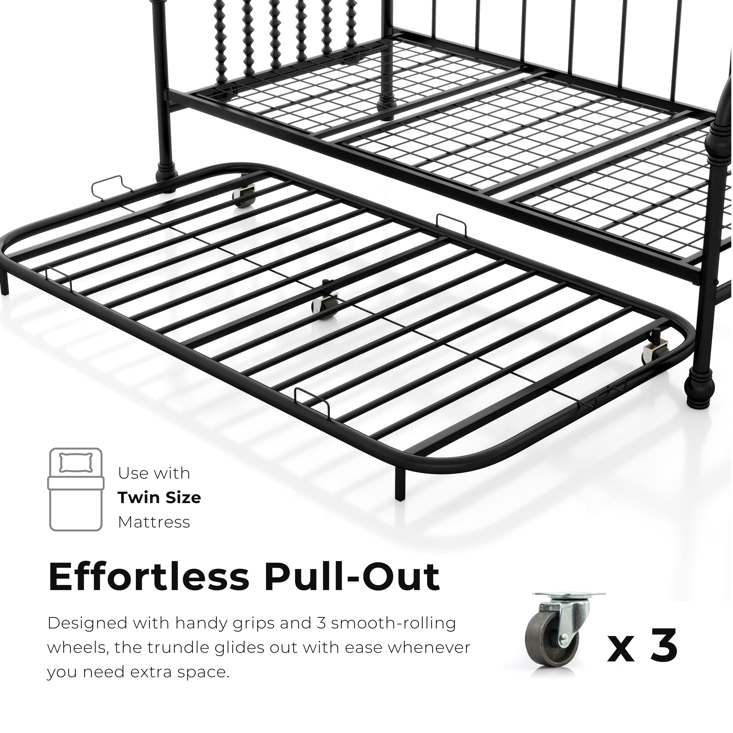 Furniture of America Wren Metal 2-Piece Twin Daybed with Trundle Set, Gold