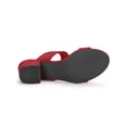 thumbnail image 5 of BLISSFUL STEP Women's Shoes Dual Straps Mid Chunky Heel Slide Sandals Red 9.5, 5 of 8