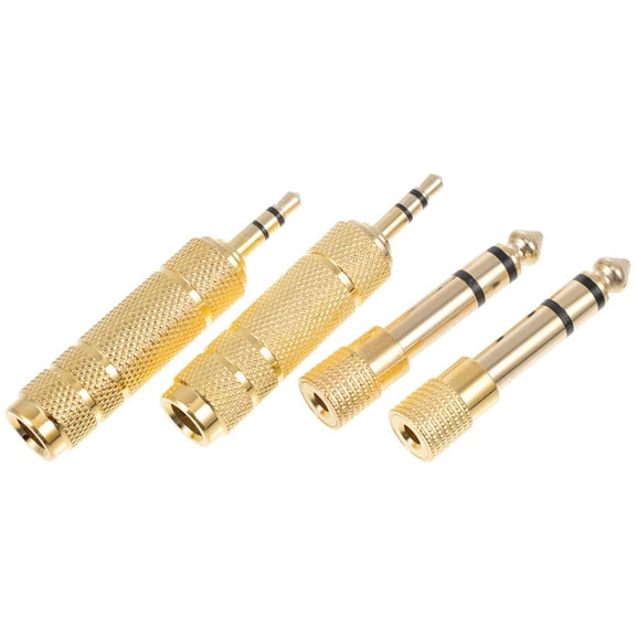 FUTUREORYY Microphone Adaptor Golden 4Pcs 2.2x0.4x0.4in