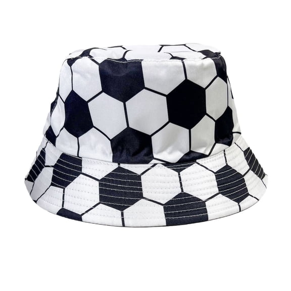 BQBQERT Soccer Themed Convertible Bucket Hat Lightweight Polyester For Running Cycling Football
