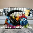 thumbnail image 2 of JEUXUS Blanket Gifts Flannel Fleece Blanket (Universal 1) Headphone White, 2 of 6