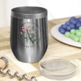 thumbnail image 2 of You Can Do Literally Whatever You Want Quote with Flowers Art Merch Gift, Stainless Steel 12oz Wine Tumbler, 2 of 5