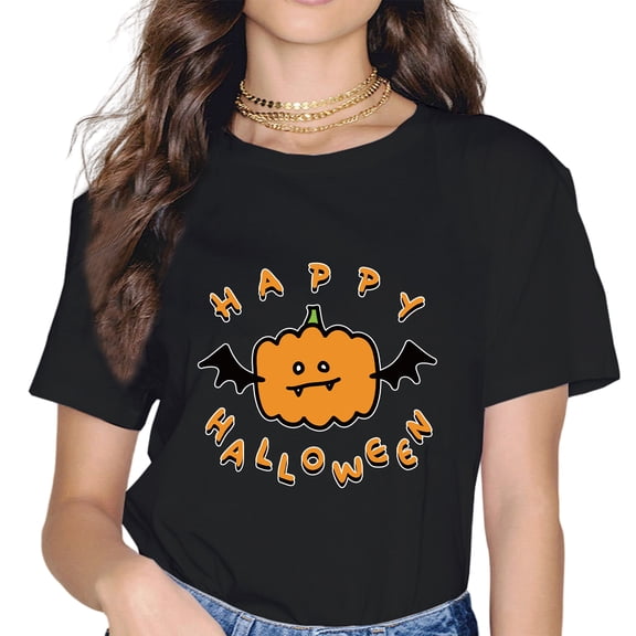Happy Halloween Costumes Funny Pumpkins Women T-Shirt