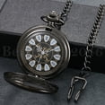 thumbnail image 3 of Vintage Mechanical Pocket Watch Steampunk Skeleton Roman Numberal Windup Watch, 3 of 9