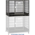 thumbnail image 4 of Homey Pet 37- Stackable Strong Heavy Duty Metal Dog Cage Crate Kennel w/ Wheels Tray Plastic Grid 37"x25"x31", 4 of 8