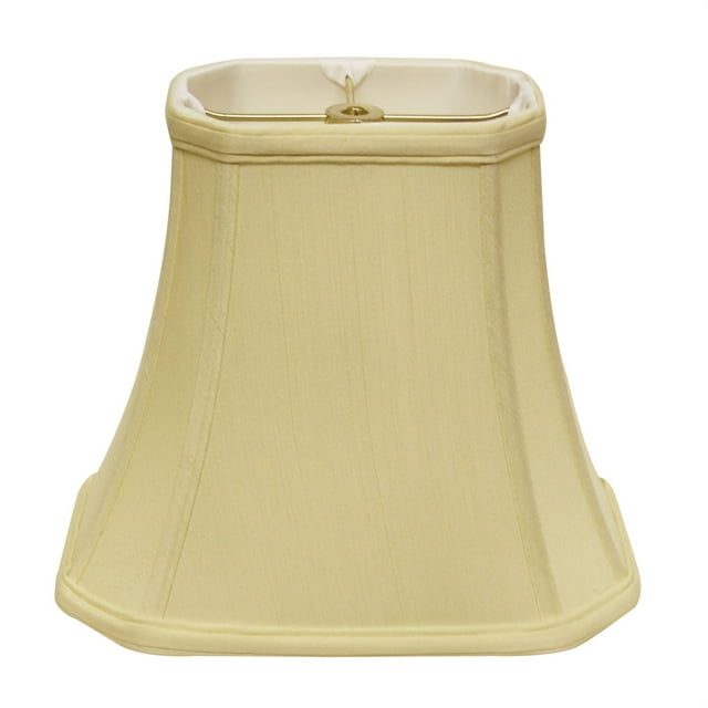 Cloth & Wire SI09977 Slant Cut Corner Rectangle Bell Softback Lampshade with Washer Fitter, Antique White