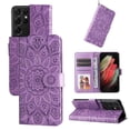 thumbnail image 3 of Funda tipo cartera GANGXUN para Samsung Galaxy S21 Ultra , diseño girasol, cuero PU, soporte, cierre magnético, tarjetero, 3 of 5