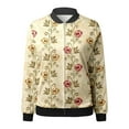 thumbnail image 4 of Clearance Sales Women Shirts Women Trendy Casual Zip Up Floral Print Coat Outerwear Lightweight Long Sleeve Fall Workout Running Jacket, 4 of 5